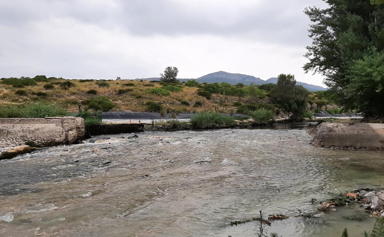 Zona del río Albaida donde se hallaba el azud eliminado por Confederación. 