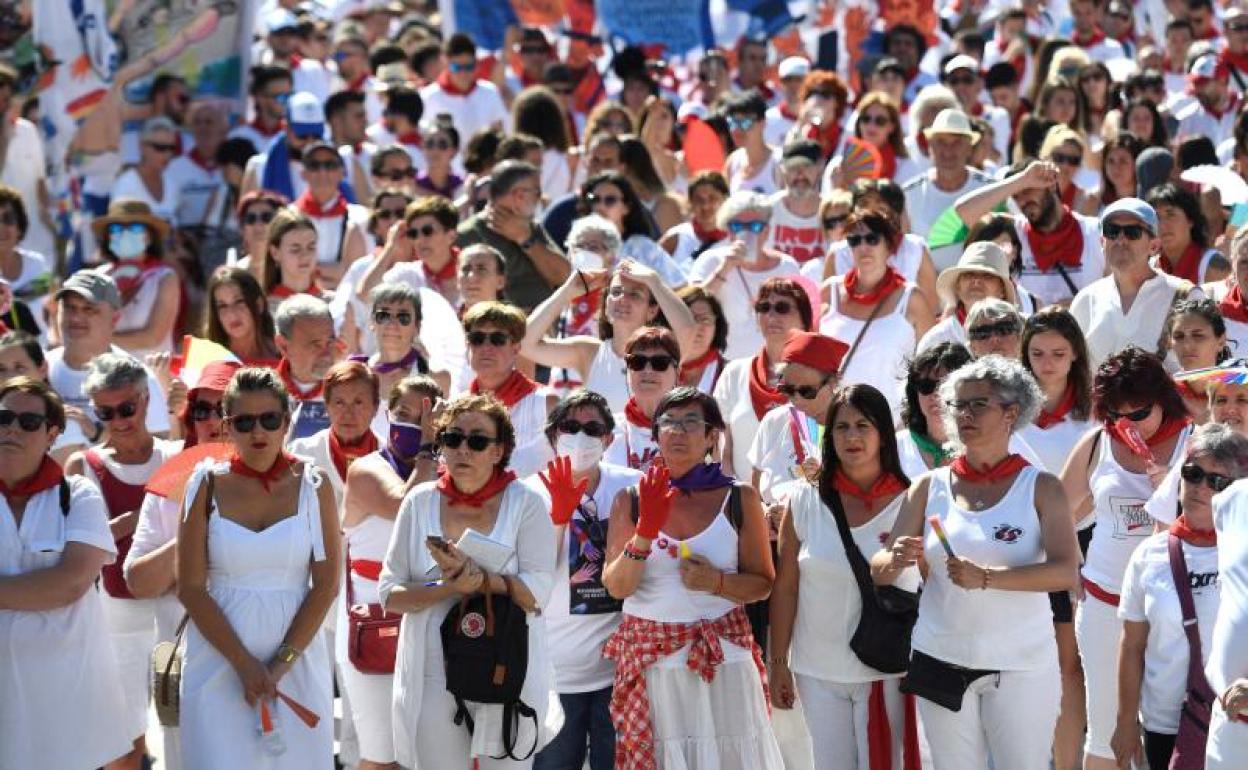 Manifestación en Pamplona en repulsa a la agresión sexual. 