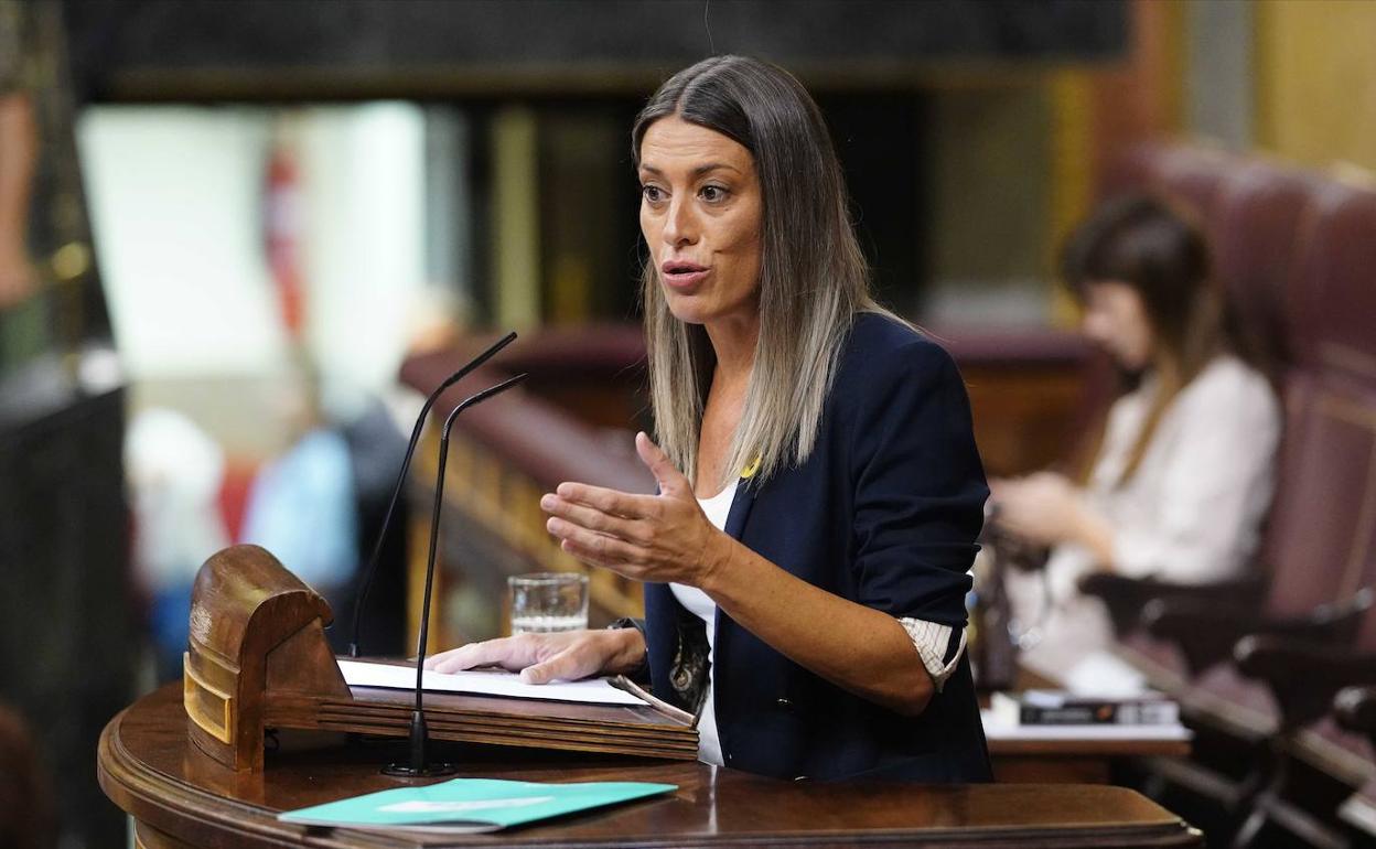 La portavoz de Junts, Míriam Nogueras, en su intervención en el debate del estado de la nación