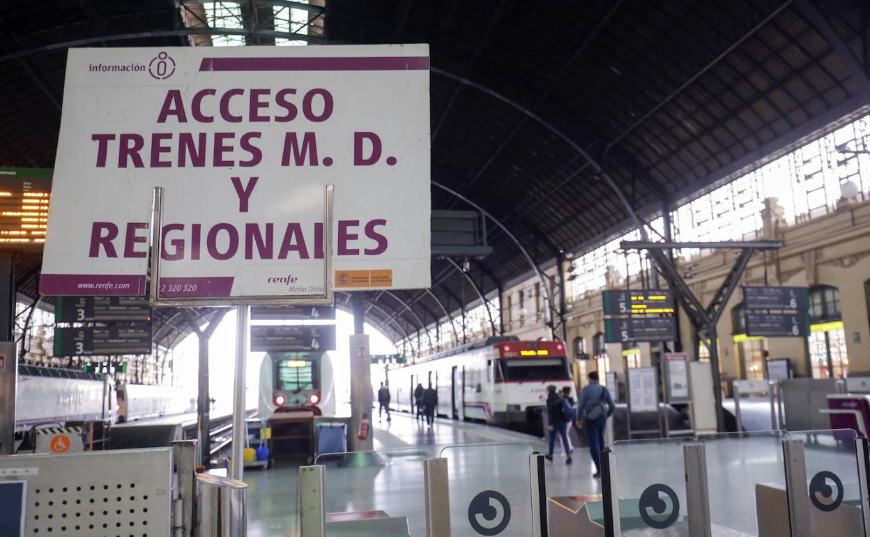 Acceso a los andenes en la estación del Norte. 