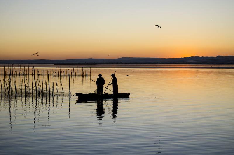 Pescadores en El Palmar, l'Albufera.