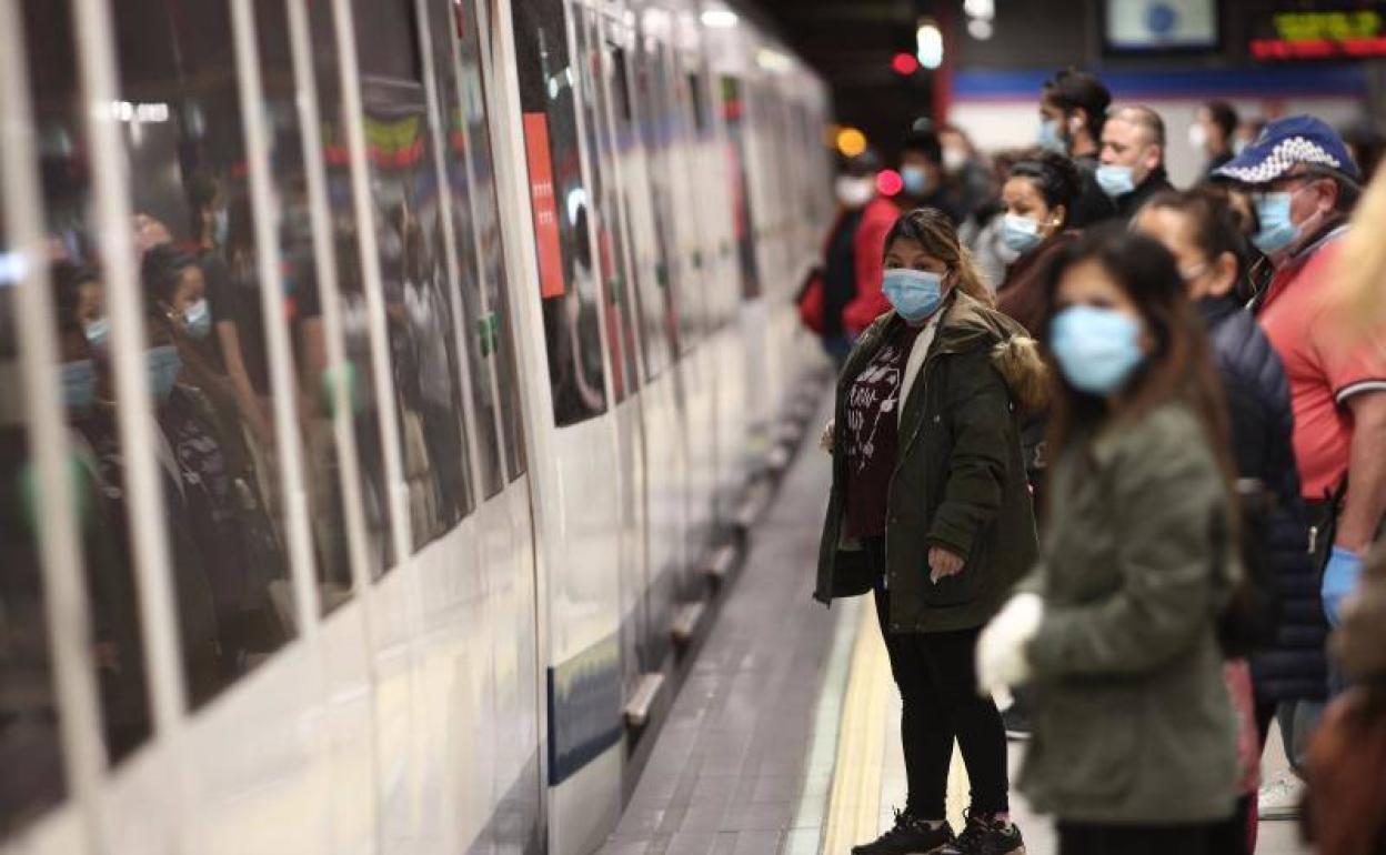 Metro en Madrid.