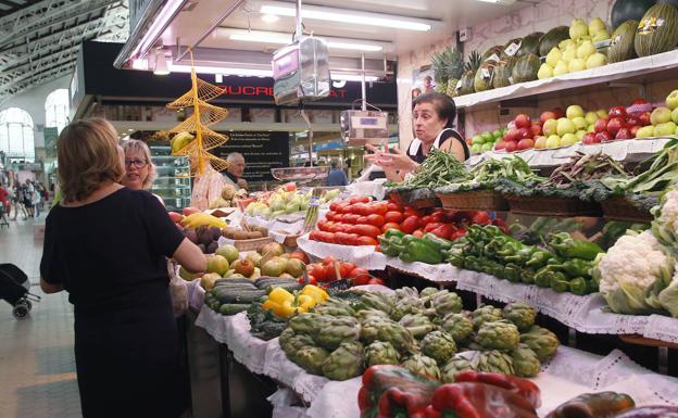 Productos de la huerta en el Mercado Central de Valencia.