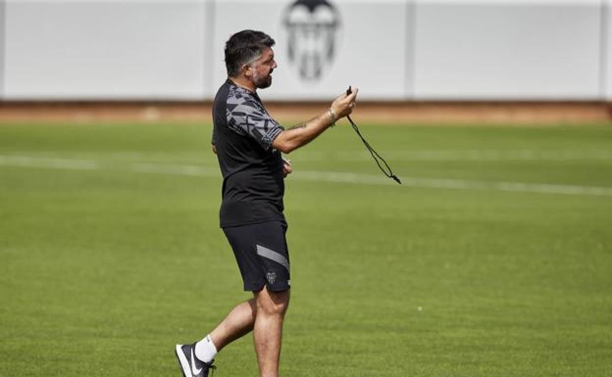 Genaro Gattuso, entrenador del Valencia . 