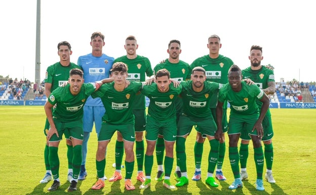 Imagen del once titular del Elche este sábado frente al Leganés. 