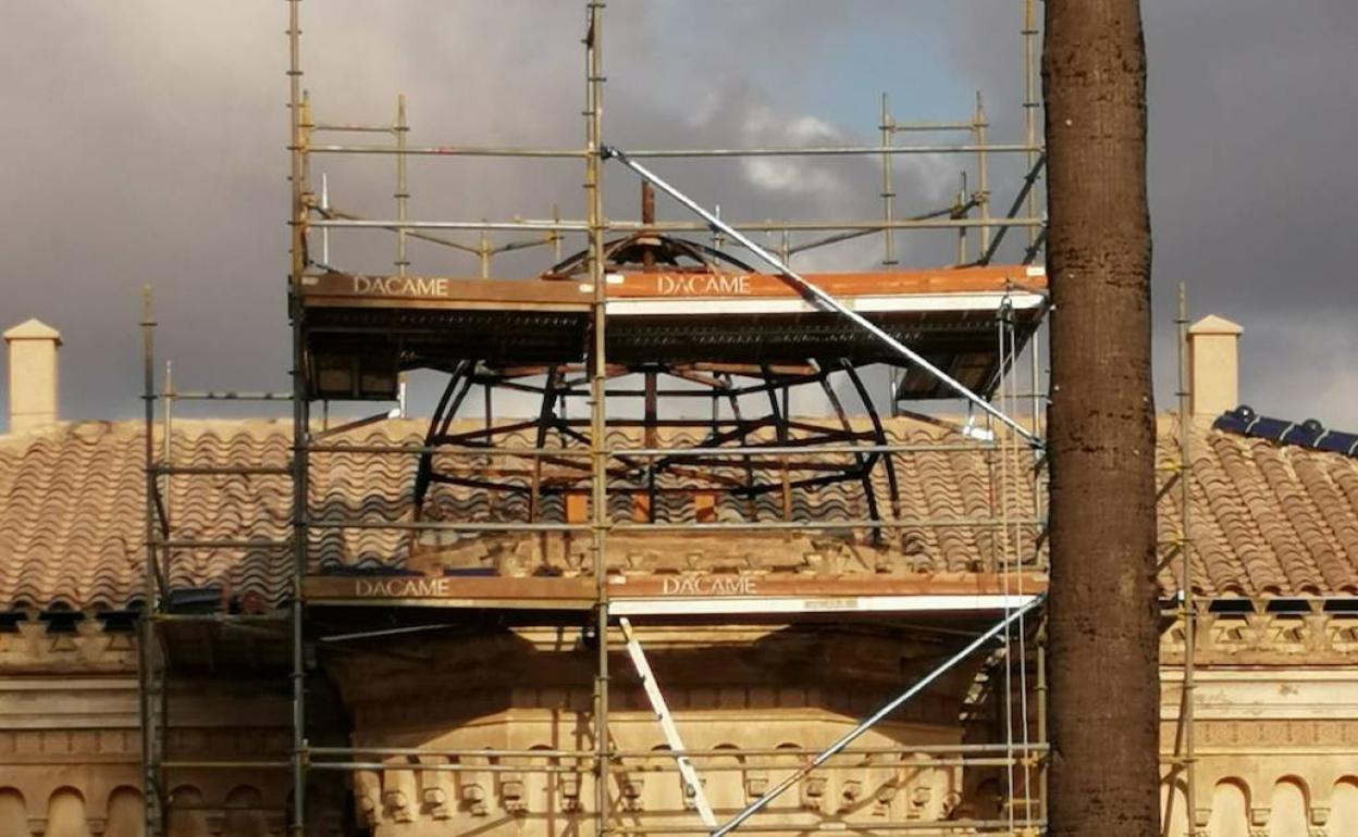 El estado actual del desmontaje de la cúpula. 