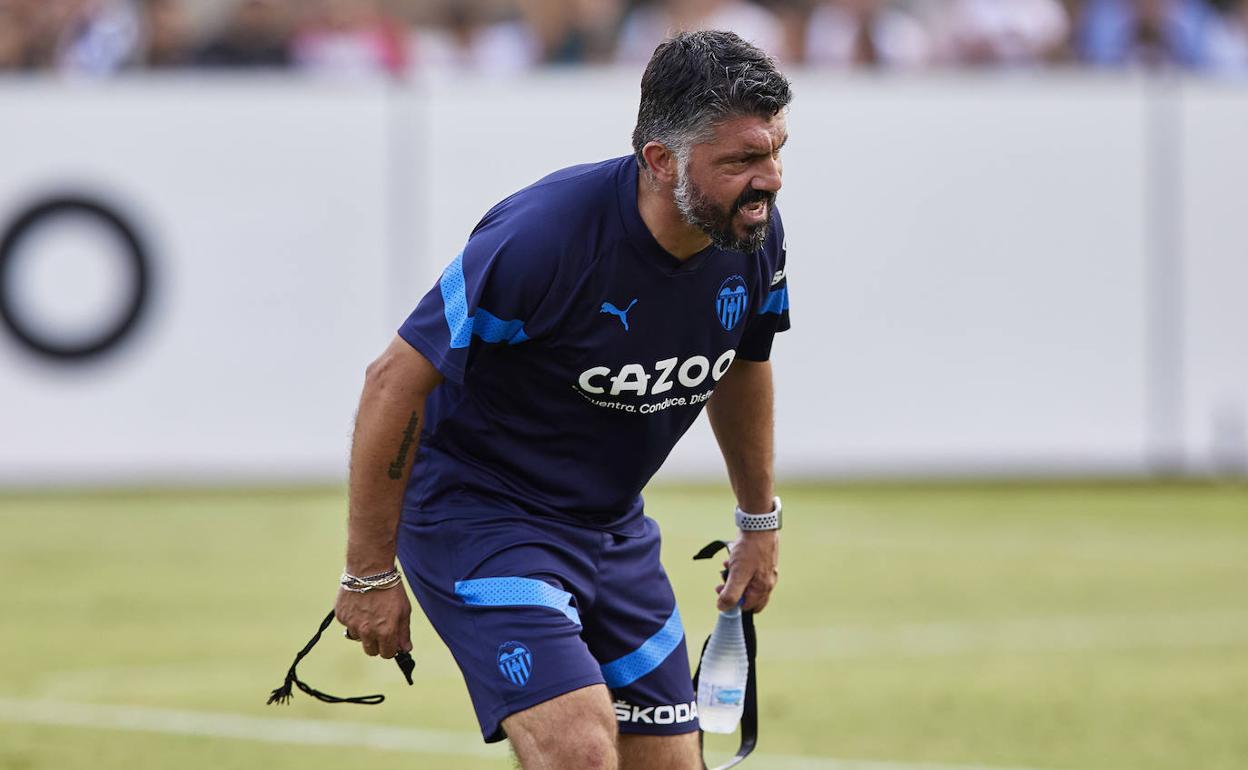 Gennaro Gattuso, durante un entrenamiento de esta pretemporada