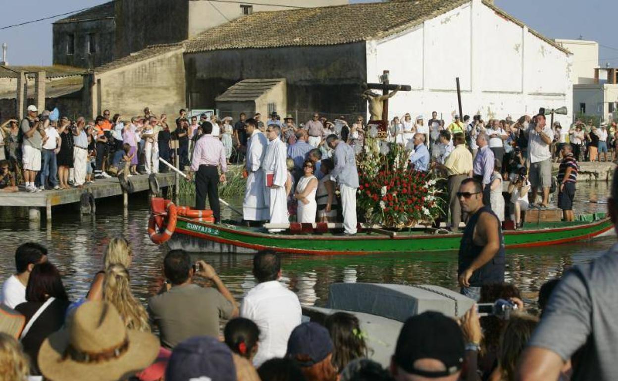 La romería por el Santísimo Cristo en la Albufera antes de la pandemia. 