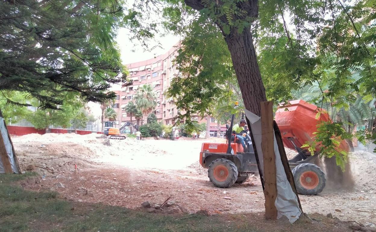 Obras en la plaza de San Blas. 