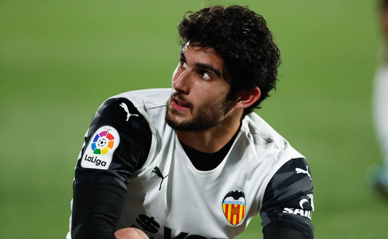 Guedes, en un partido frente al Getafe. 