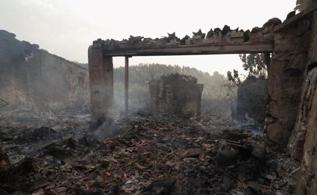 Efectos del incendio de Bejís. 