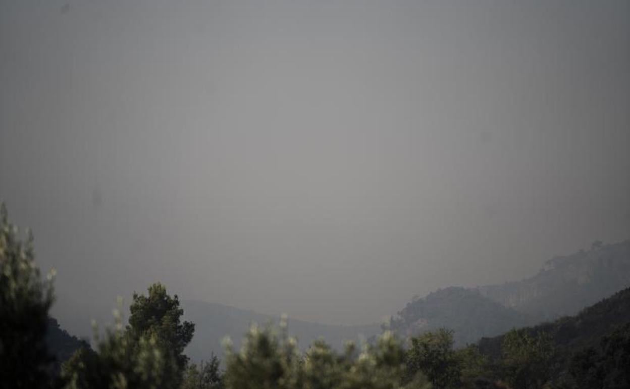 Humo provocado por el incendio de Olocau. 