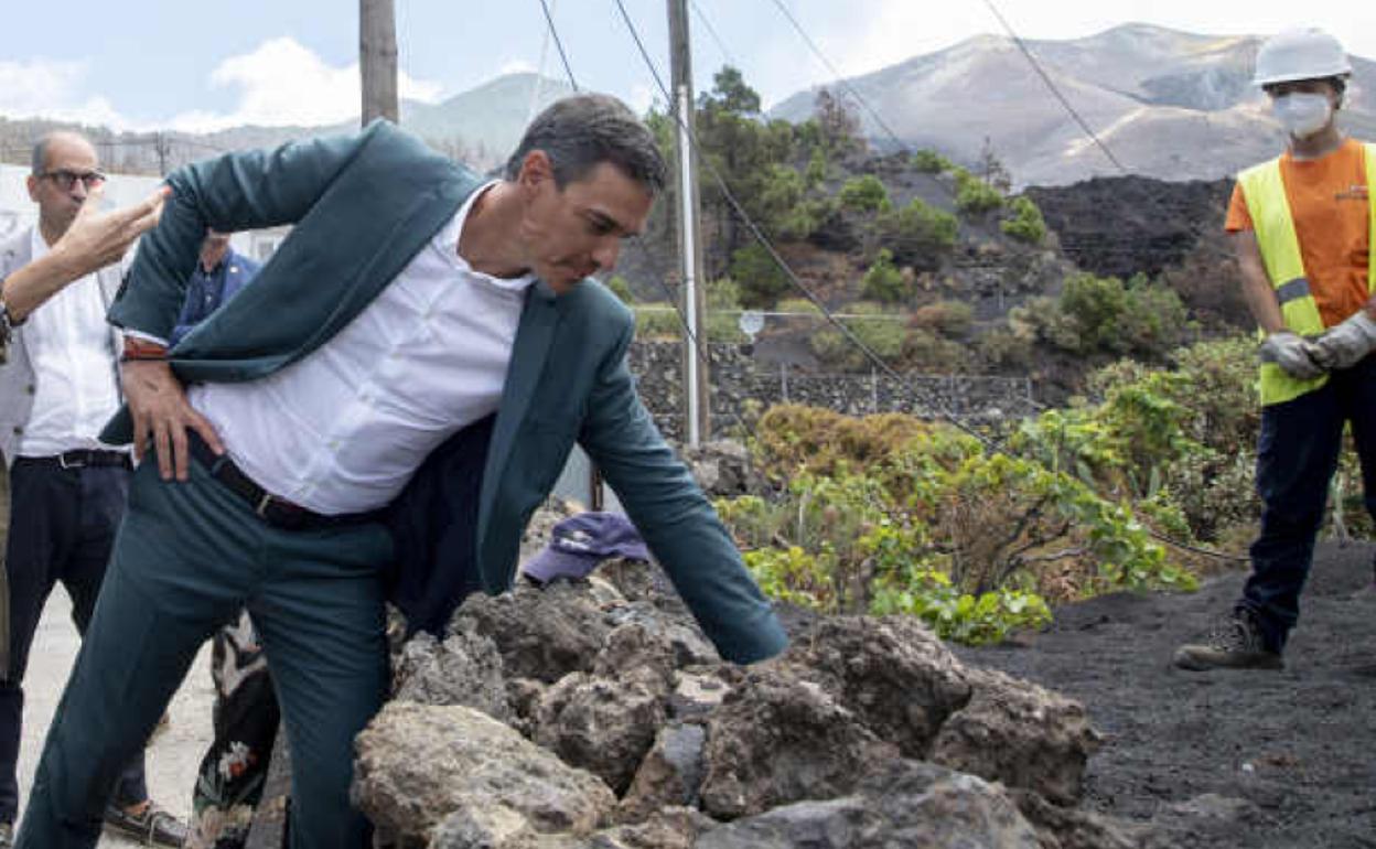 Pedro Sánchez, en La Palma.