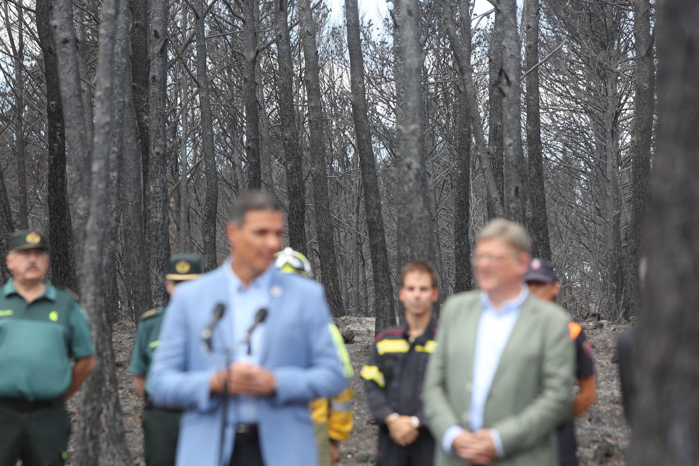 Fotos: Pedro Sánchez visita la zona afectada por el incendio de Bejís