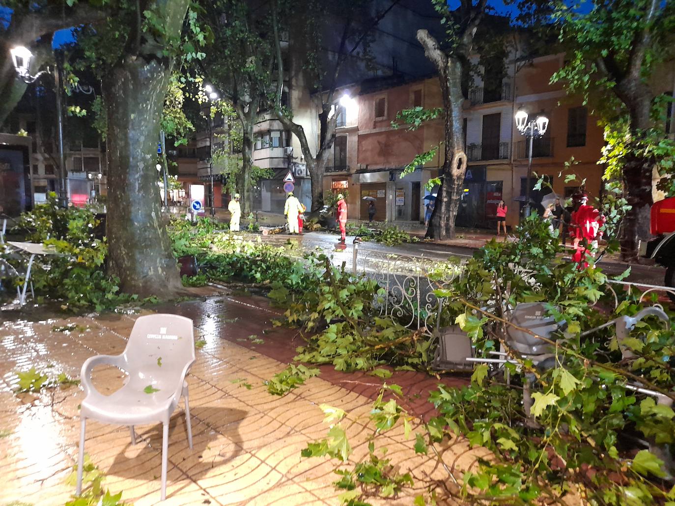 Fotos: Efectos del temporal de lluvia y viento a su paso por Xàtiva