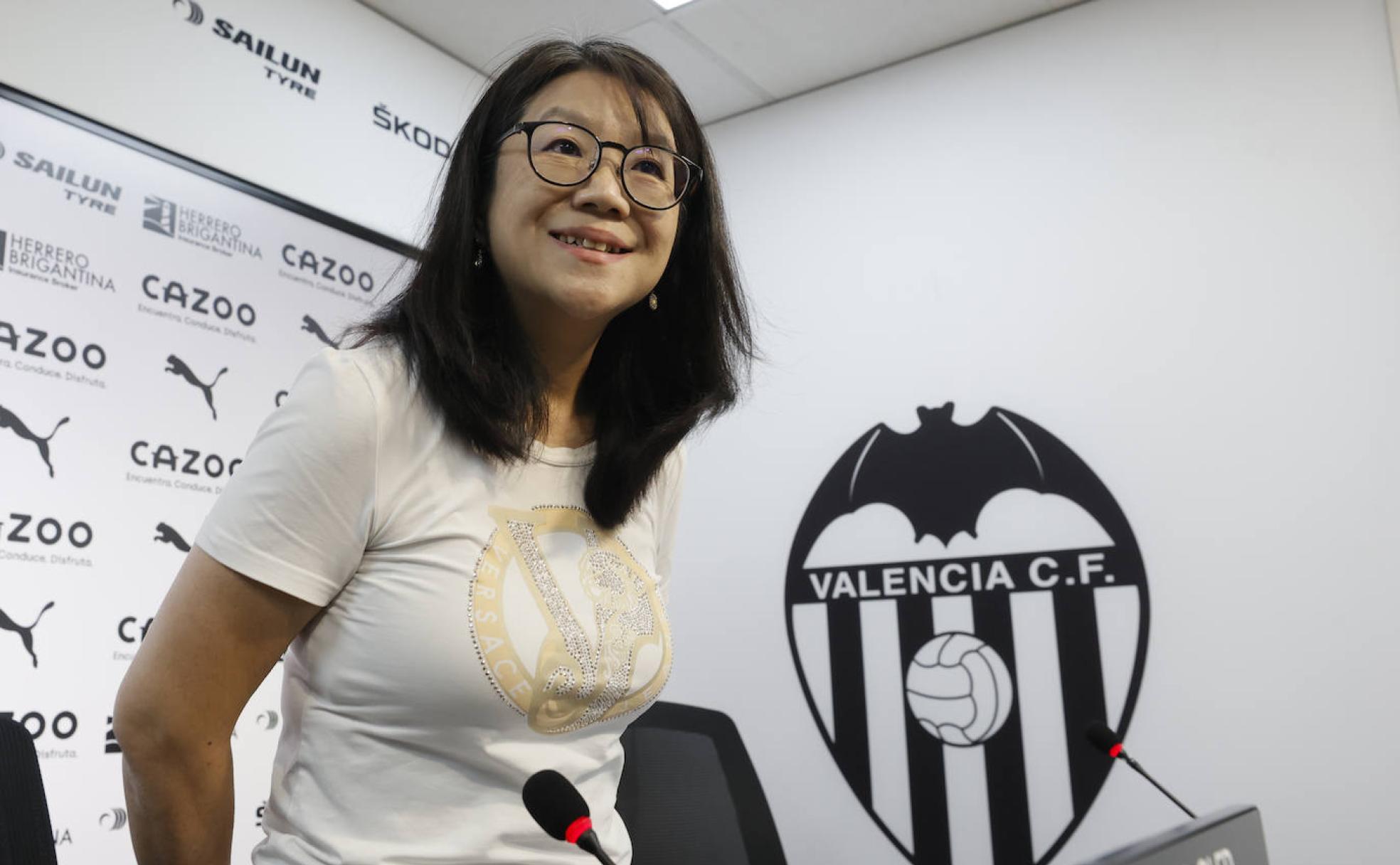 Layhoon, en la sala de prensa de Mestalla.