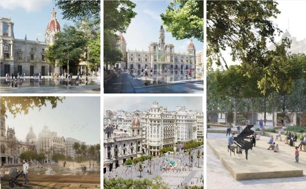 Galería. Los cinco proyectos de reforma de la plaza del Ayuntamiento. 