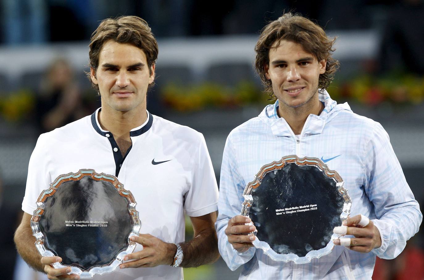 Federer y Nadal en el Máster mil de Madrid de 2010.