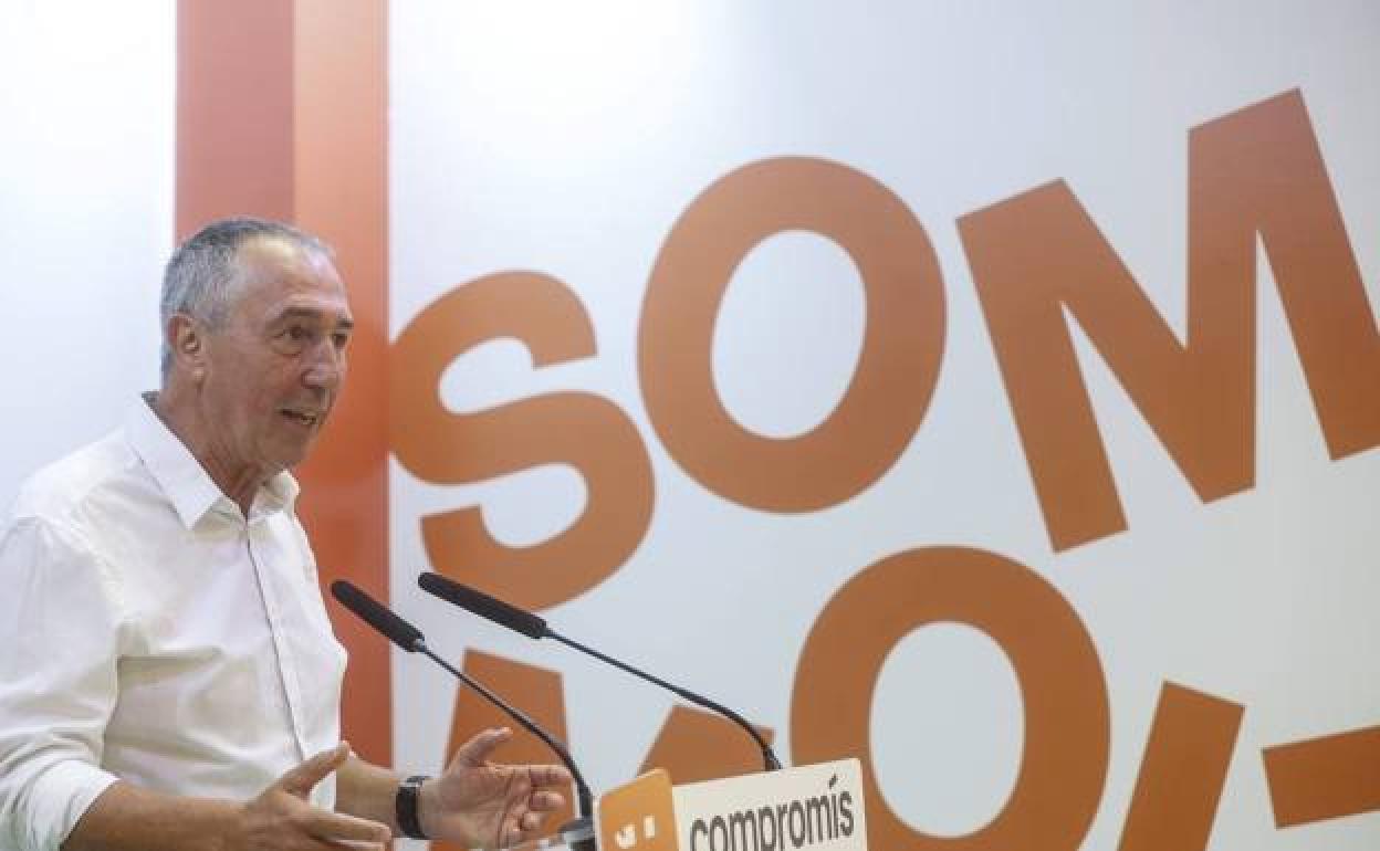 Joan Baldovi, en un acto de Compromís.