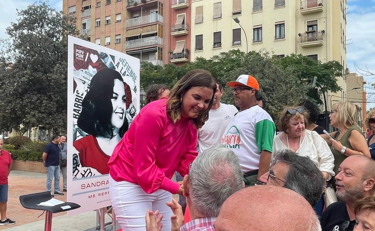 Sandra Gómez, durante el acto de este sábado. 