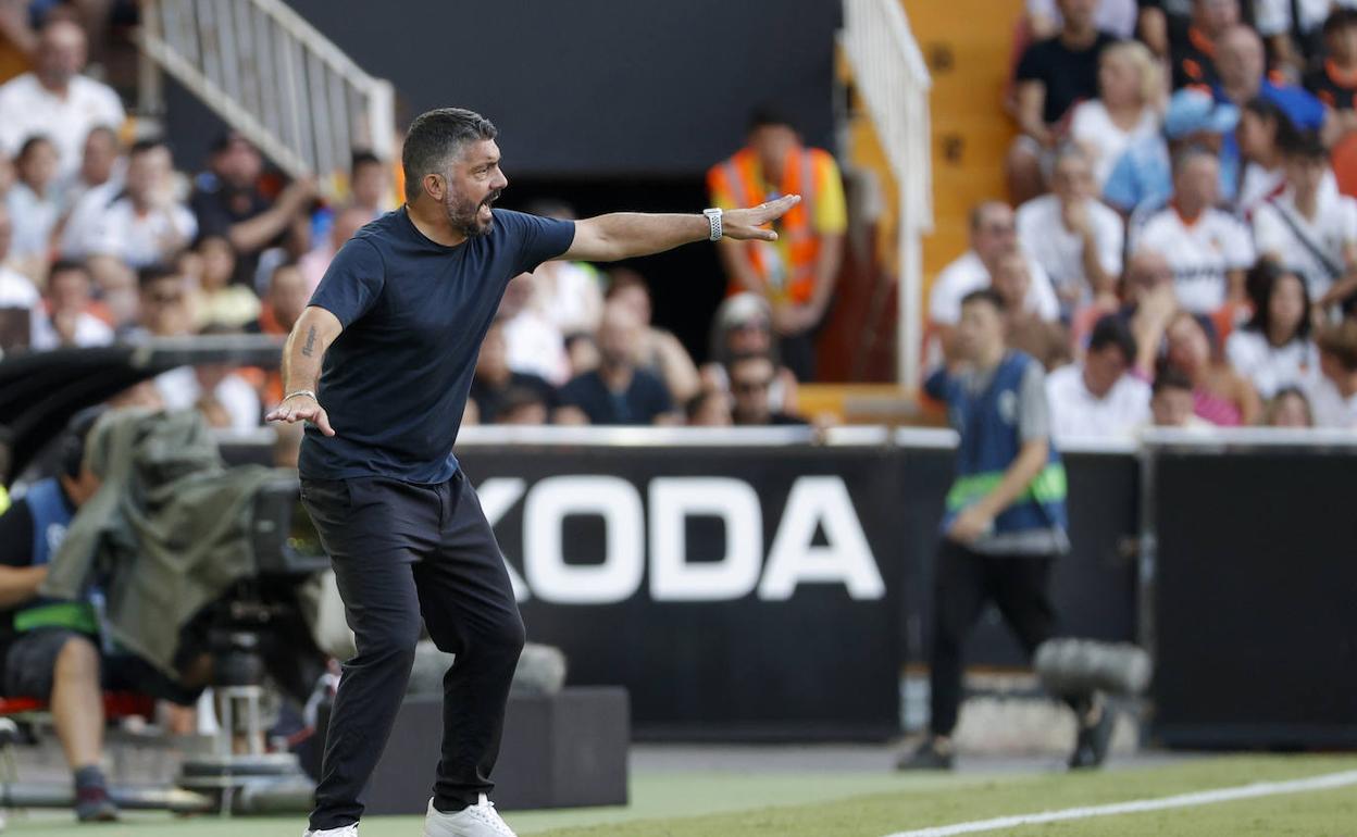 Gattuso, en Mestalla. 