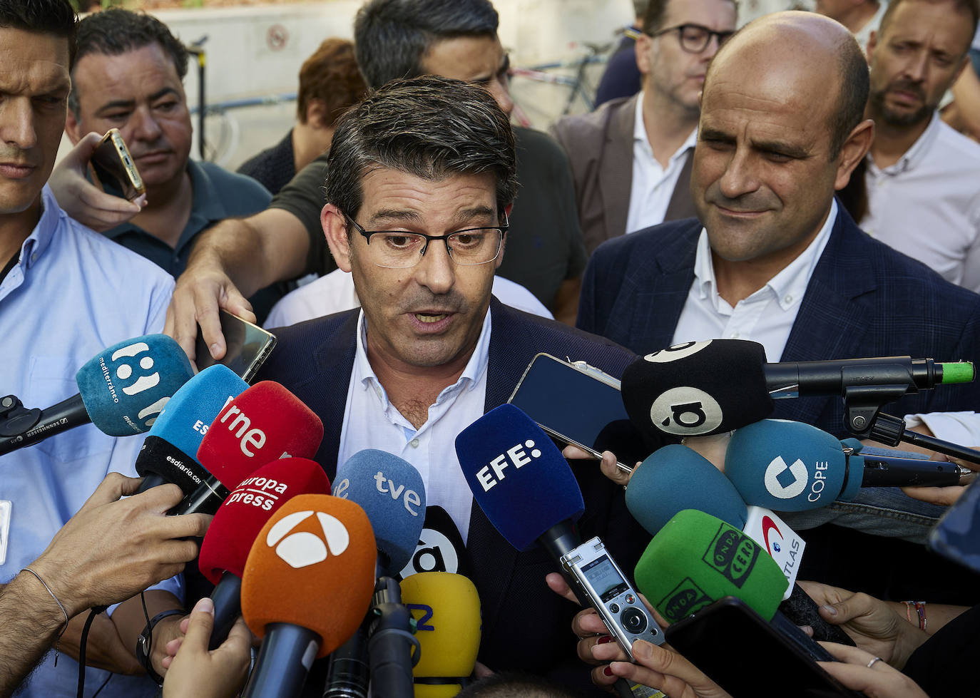 El expresidente de la Diputación de Valencia, Jorge Rodríguez, en la Ciudad de la Justicia de Valencia. 