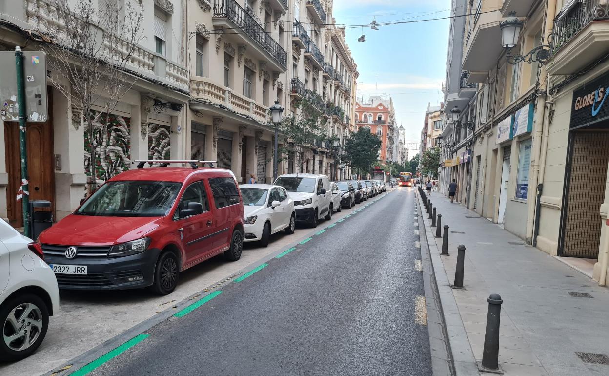 Las nuevas plazas verdes, este miércoles en Ruzafa. 