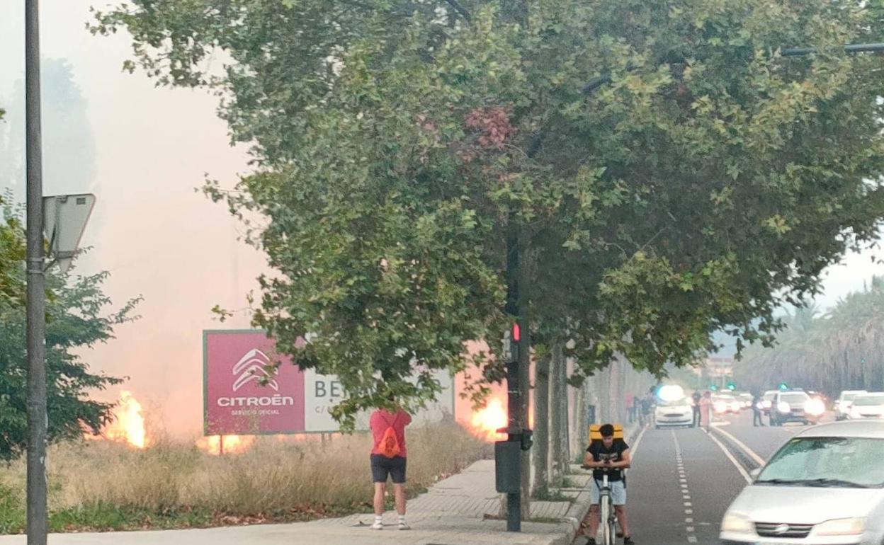 incendio en los matorrales junto a la ronda norte. 