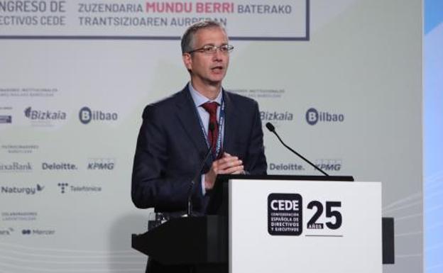 Pablo Hernández de Cos, durante su intervención en el BEC.