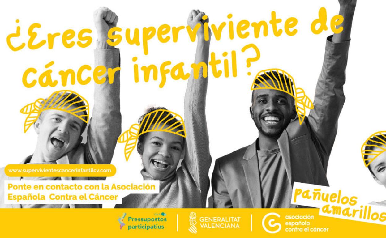 Cartel anunciador de la campaña de la Asociación Española Contra el Cáncer en la Comunidad Valenciana.