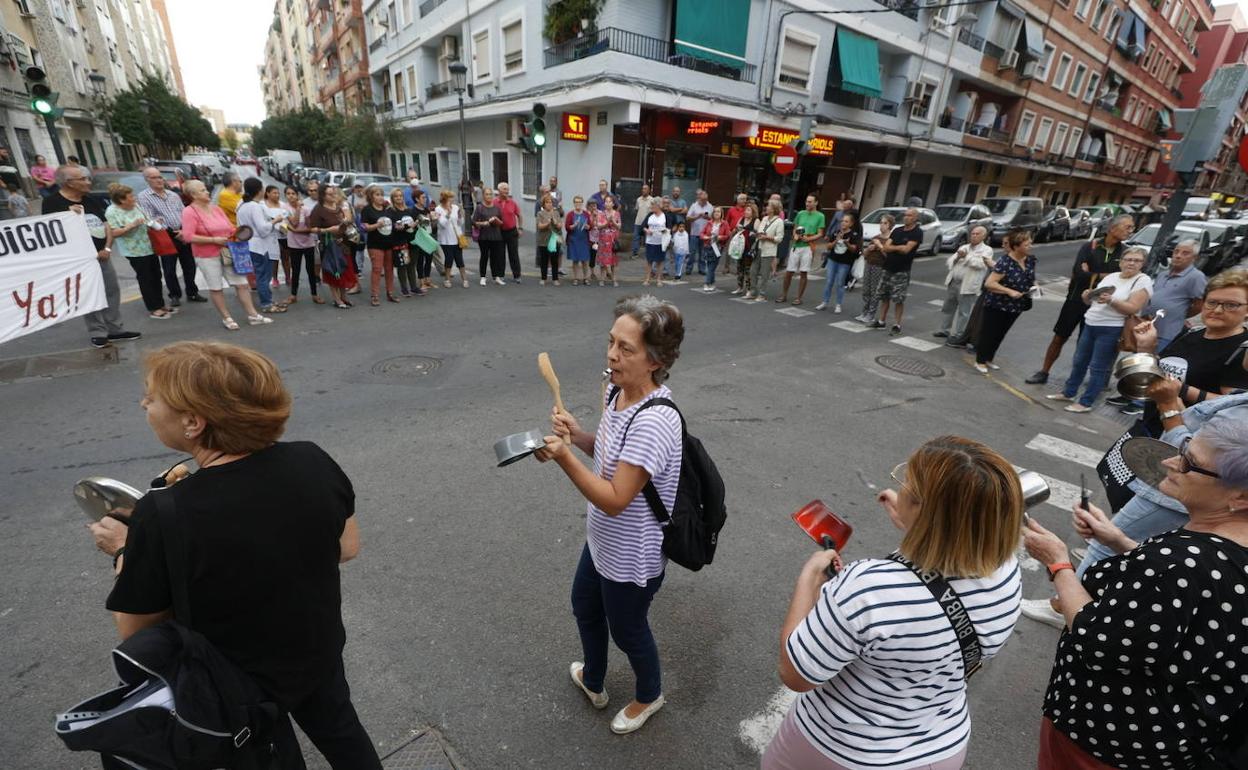 Protesta vecinal en Orriols. 