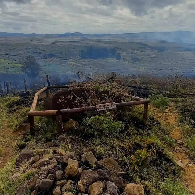 Fotos: Las llamas calcinan decenas de moái en Isla de Pascua