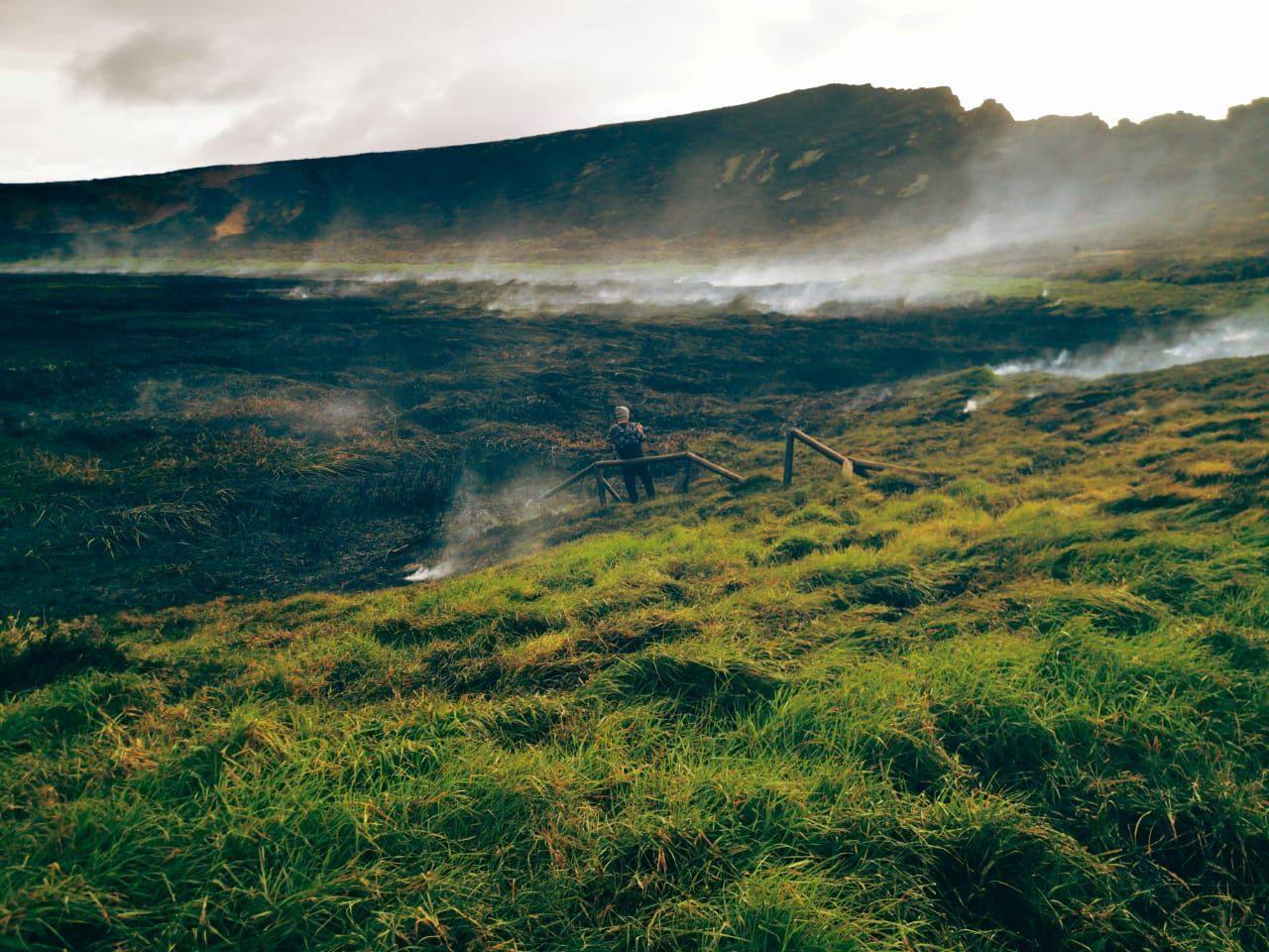 Fotos: Las llamas calcinan decenas de moái en Isla de Pascua