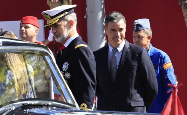 Pedro Sánchez a la llegada de los Reyes.