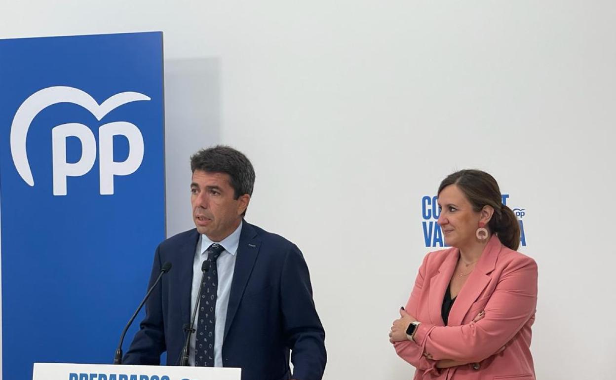 Carlos Mazón, junto a María José Catalá, en la reunión de este jueves. 