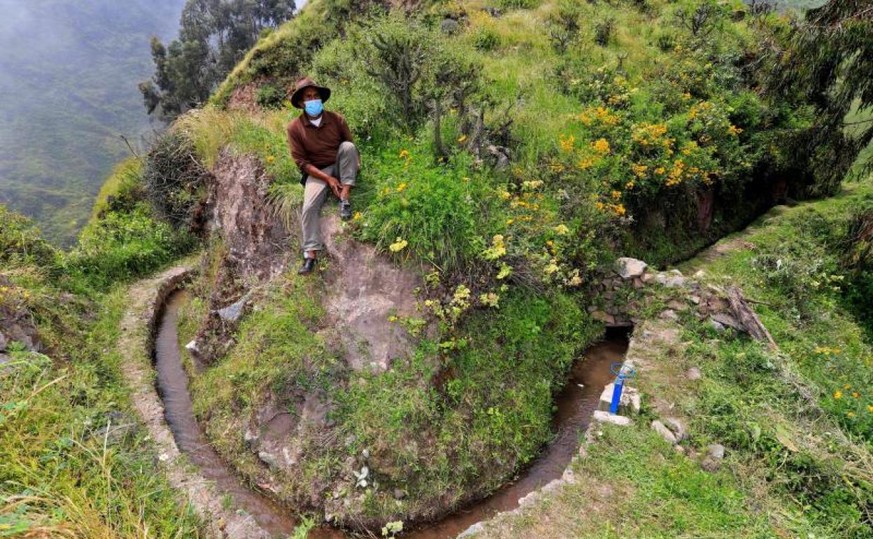 Un agricultor en Perú. 