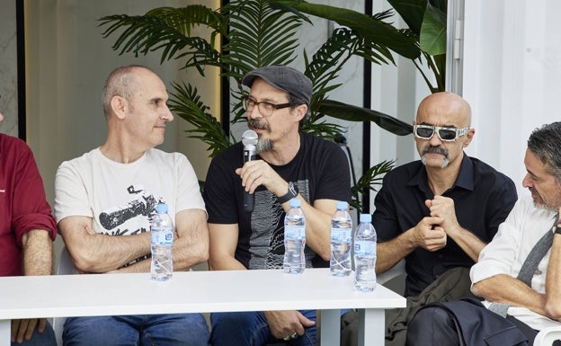 El director David Marqués junto al actor Fele Martínez durante la presentación de la película. 