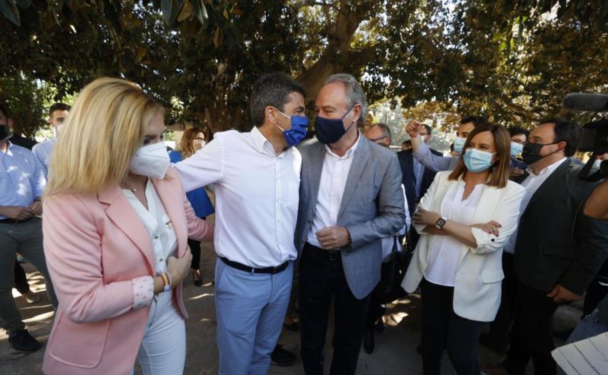 Mazón junto a Fabra y Catalá cuando se hizo público que el alicantino sería candidato a presidir el PPCV. 