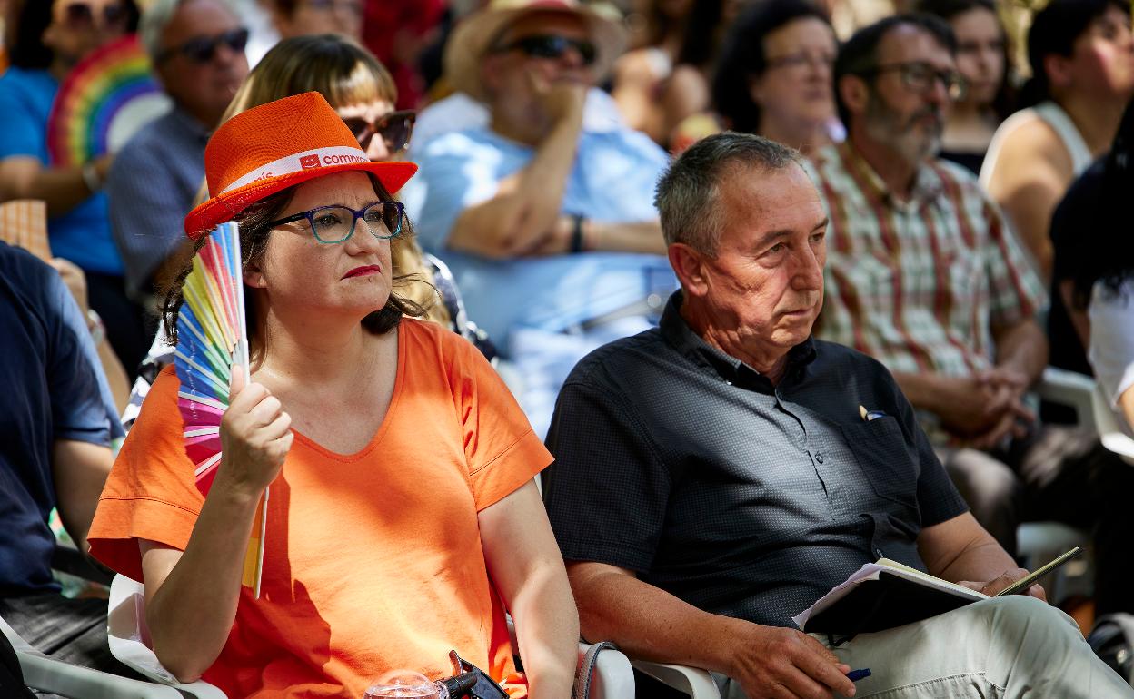 Mónica Oltra y Joan Baldoví, en un acto de la coalición. 