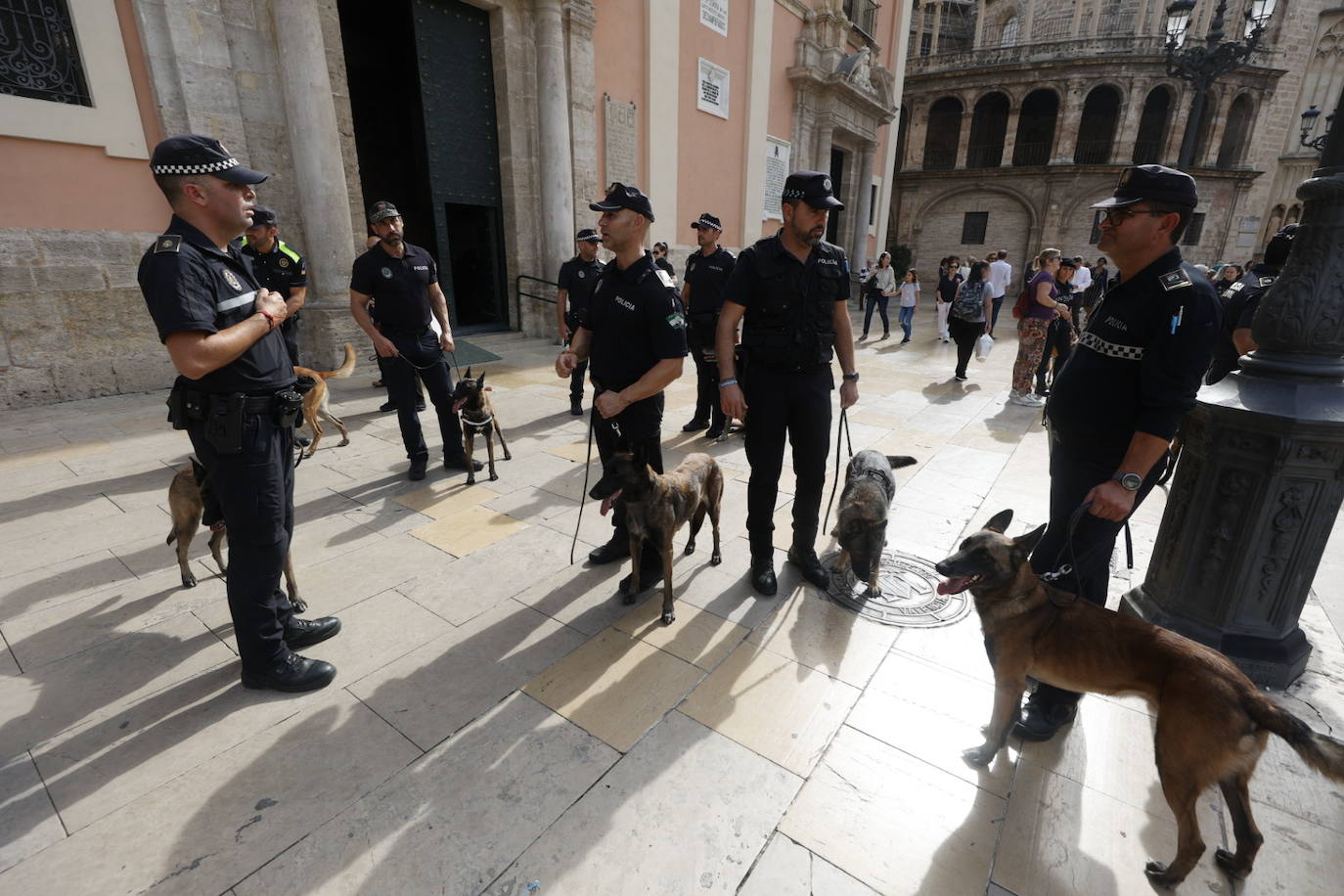 Fotos: Exhibición de unidades caninas de policías y bomberos en la plaza de la Virgen