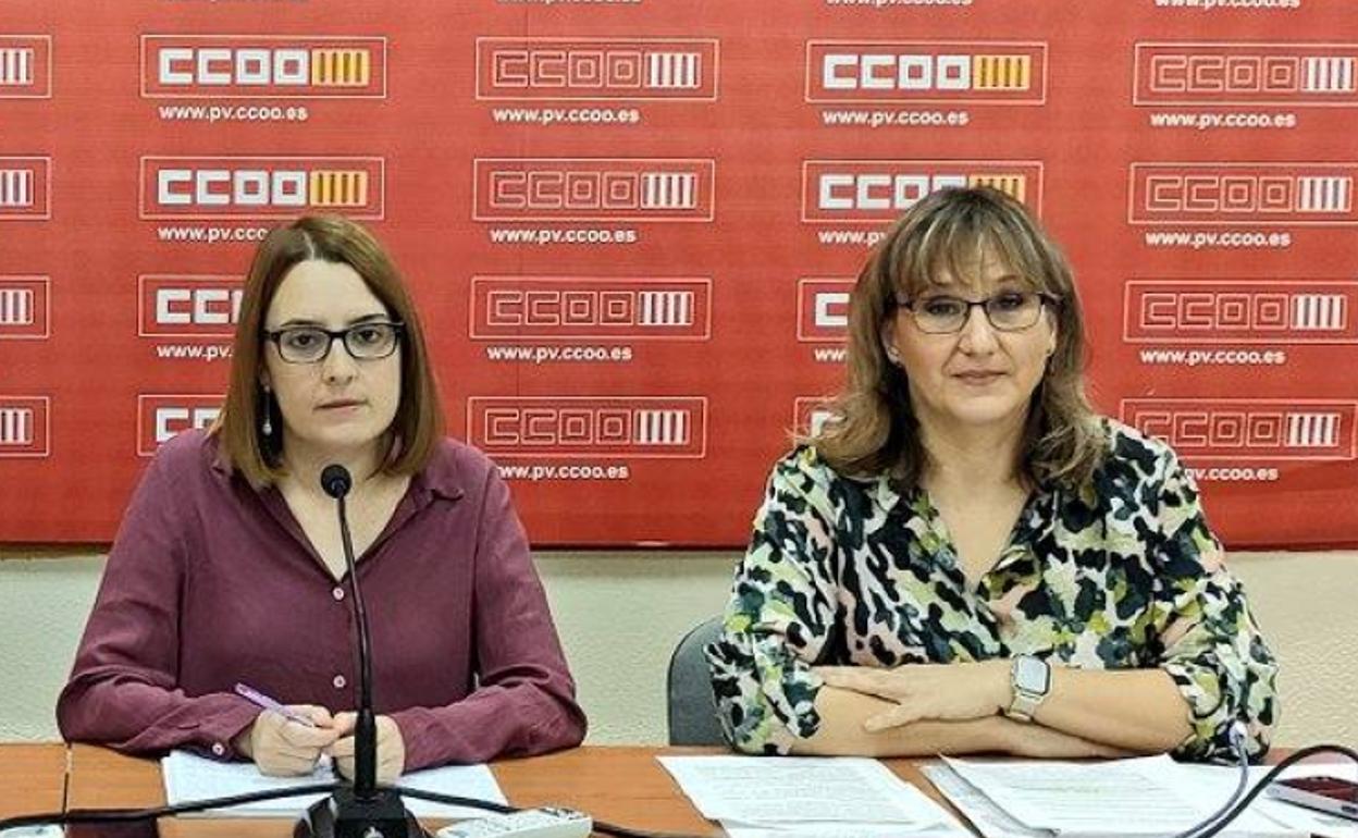 Ana Belén Montero y Rosa Atienzar durante la presentación de la campaña.