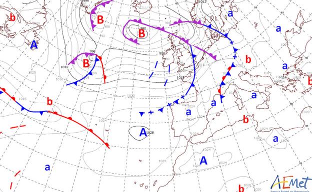 Mapa previsto para el 1 de noviembre. 
