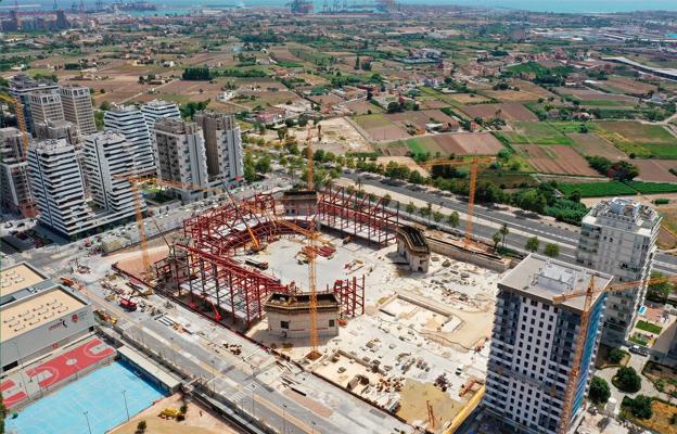 Estado actual de las obras del nuevo Arena Roig (noviembre de 2022). 