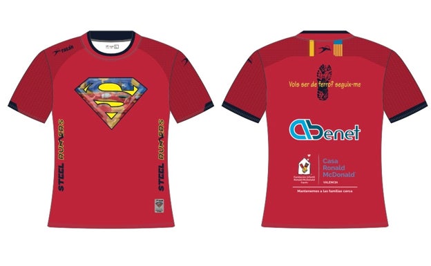 Camiseta del club, con el patrocinador principal (Abenet), que les proporciona las equipaciones 