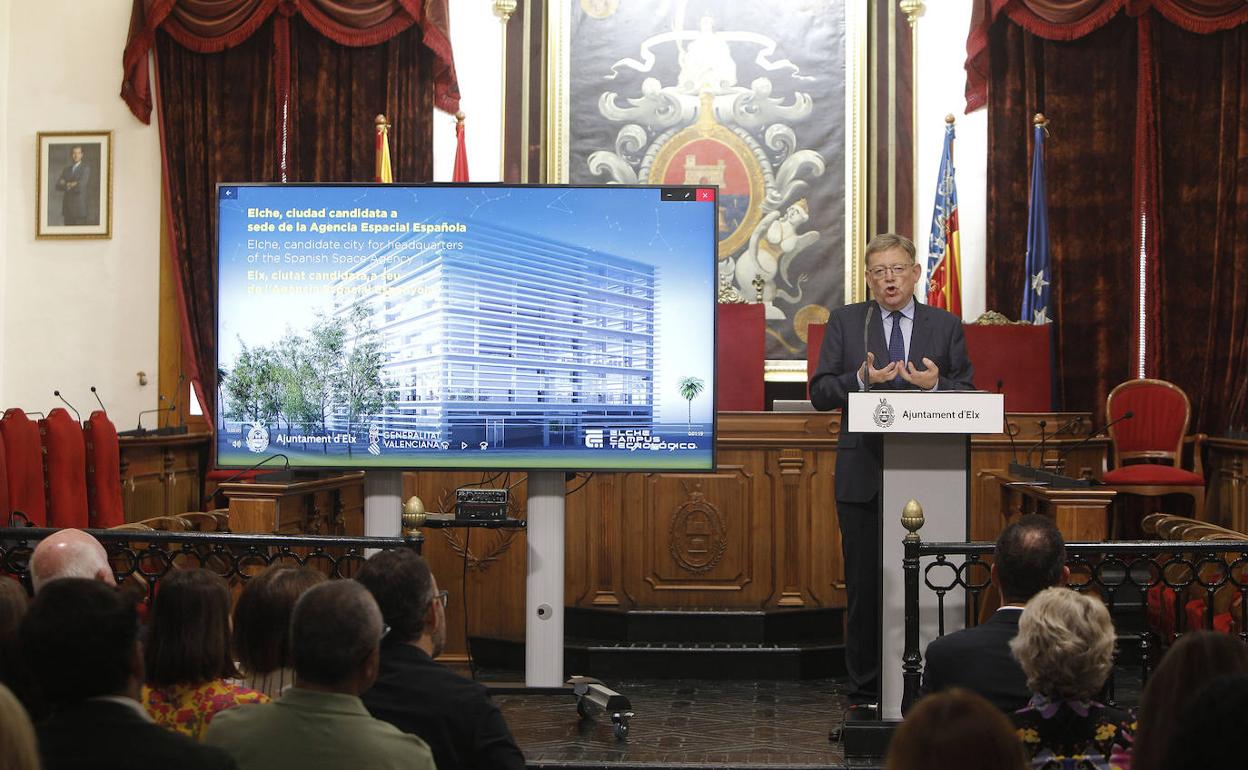 Puig, en la presentación de la candidatura, este jueves en Elche. 