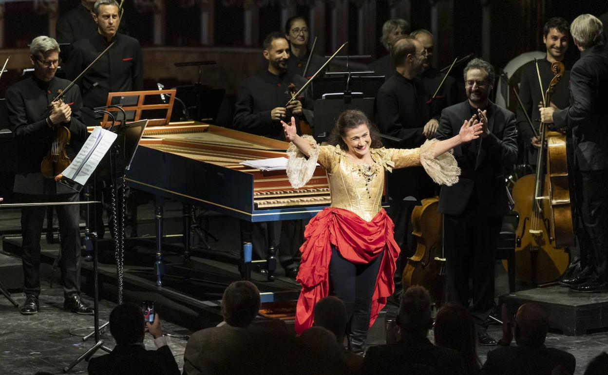 Cecilia Bartoli, el pasado jueves tras la actuación que supuso su debut en el Palau de les Arts. 