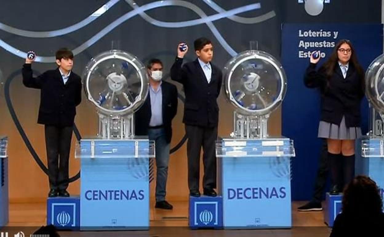 Imagen del sorteo de la Lotería Nacional. 