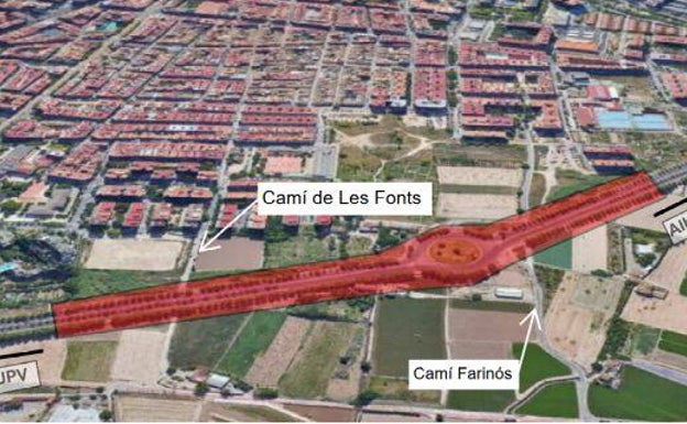 Itinerario propuesta del túnel en el estudio municipal. 