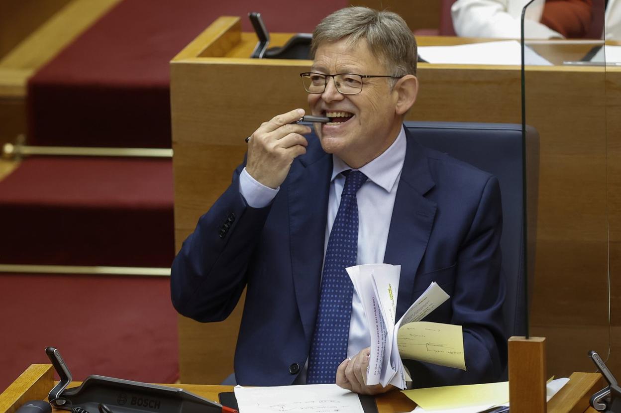 Ximo Puig, en su escaño de Les Corts en el Debate de Política General. 