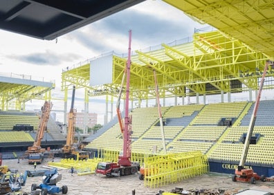 Imagen secundaria 1 - Diversos planos de las obras del Estadio de la Cerámica. 